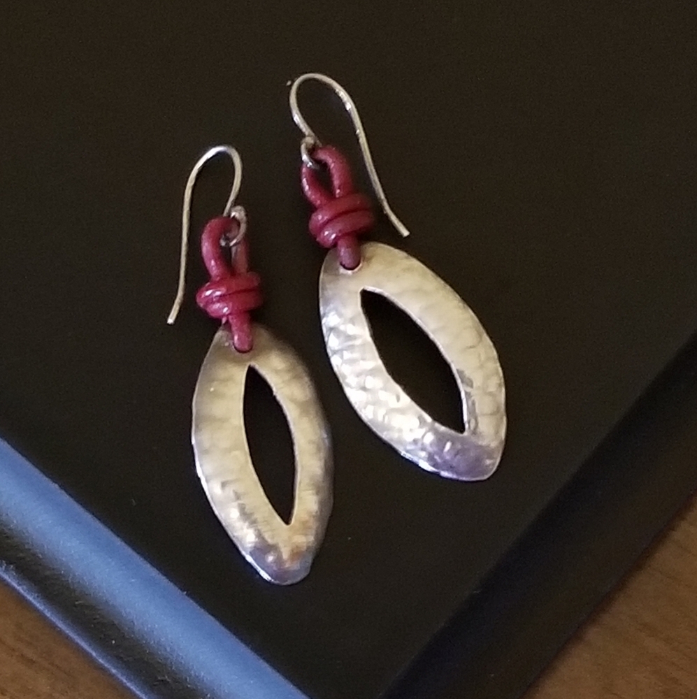 RARE Silpada Sterling Silver & Leather Earrings